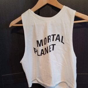 Urthwear Organic Cotton White Sleeveless Crop Top